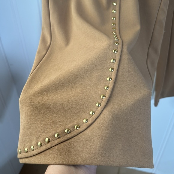INC International Concepts Tan Wide Leg Studded pull on Pants Size Large - Picture 4 of 10